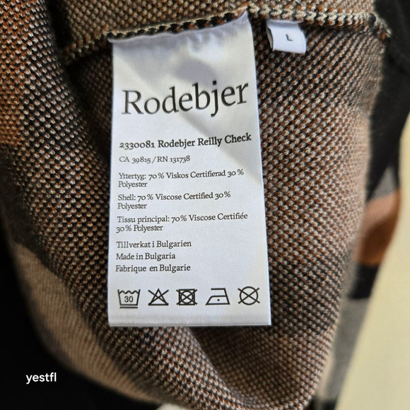 RODEBJER Reilly Check Multi/patterned pullover knit sweater L - Picture 6 of 8